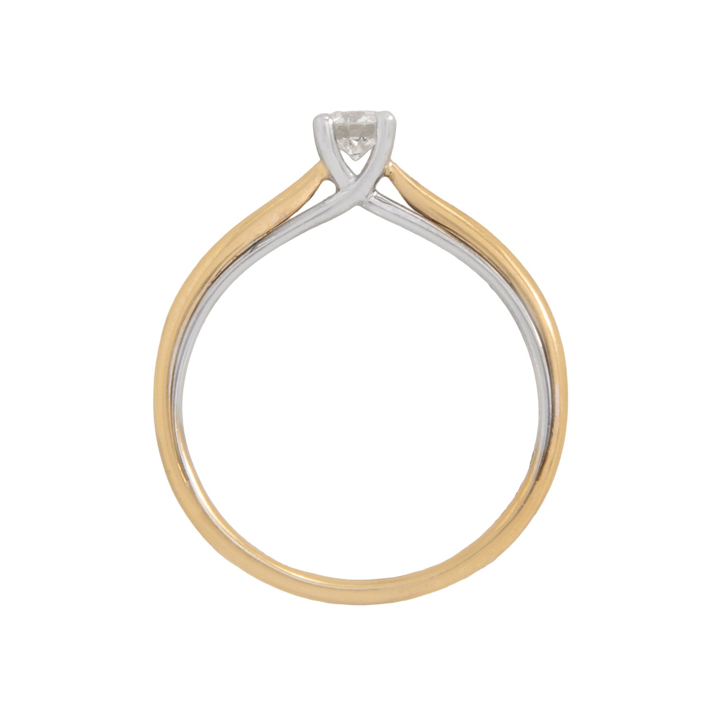 Anillo Solitario Oro Combinado 14k