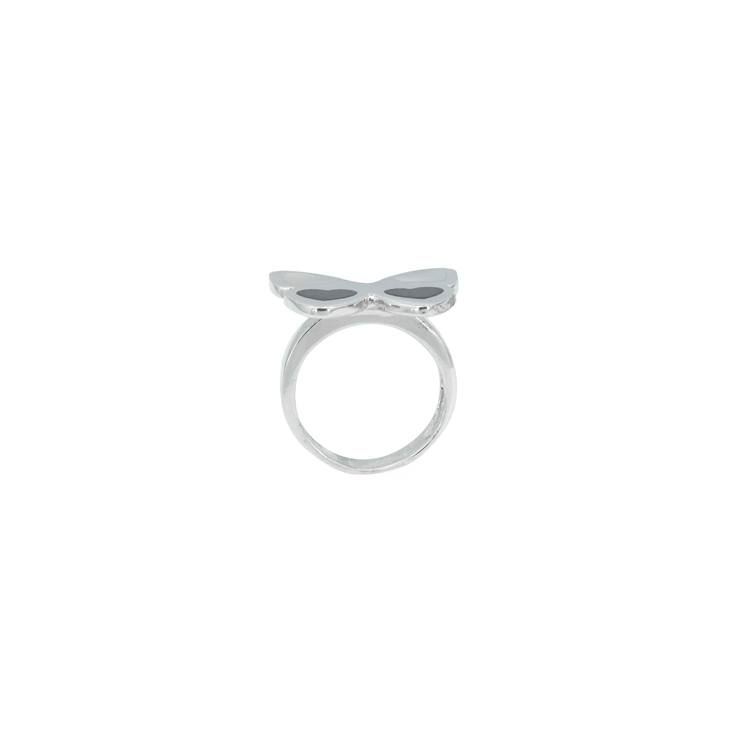 Anillo Diseño de Mariposa en oro blanco 14k