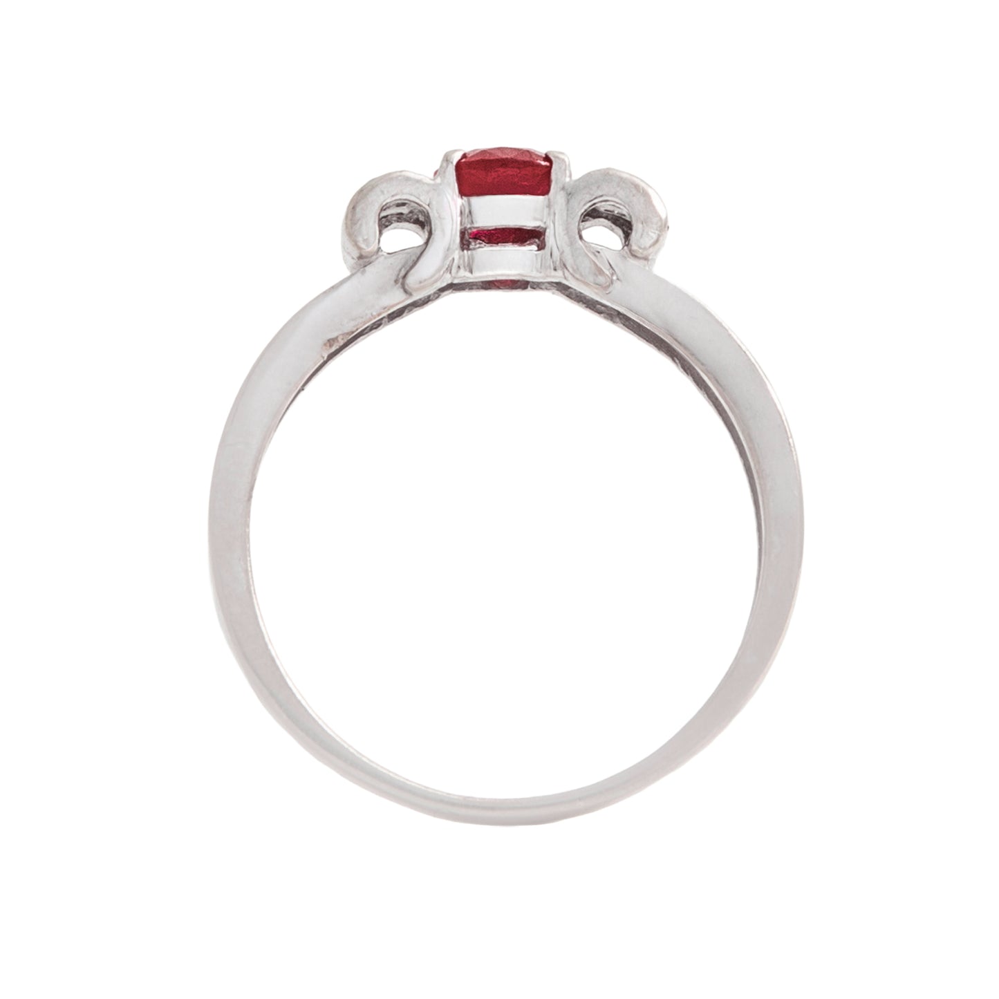 Anillo Solitario con Piedra Roja