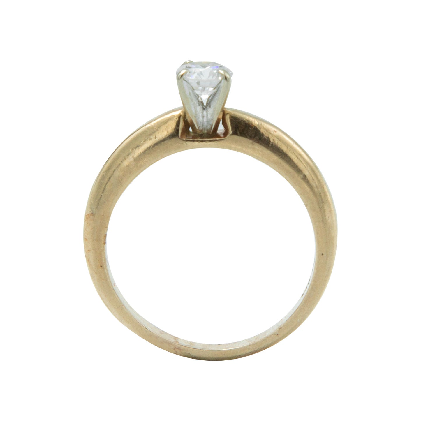 Anillo tipo solitario en oro amarillo 14k