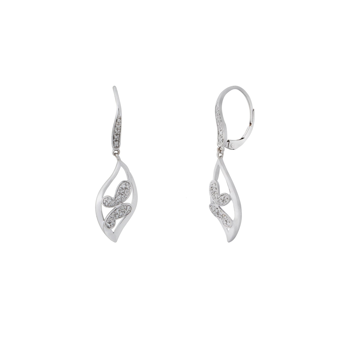 Aretes Diseño Hoja y Mariposa