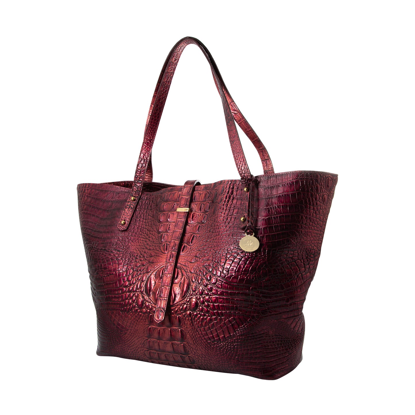 Bolso Tote En Color Vino
