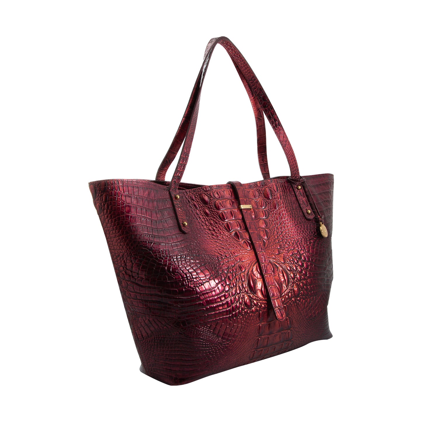 Bolso Tote En Color Vino