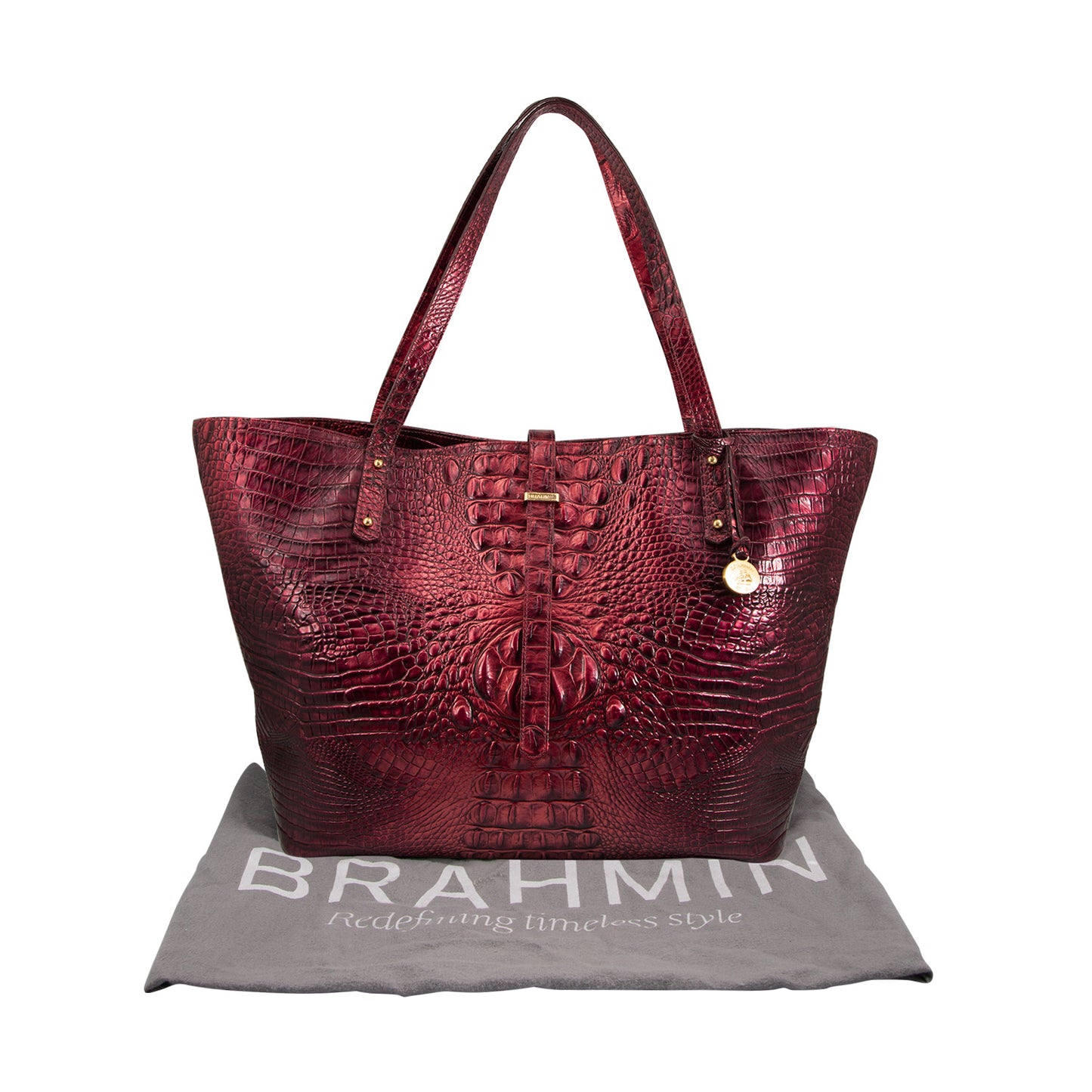 Bolso Tote En Color Vino