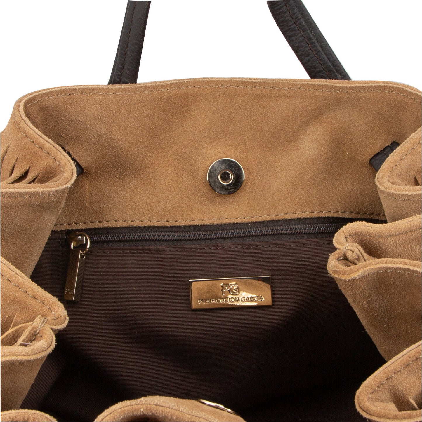 Bolso De Gamuza Con Flecos