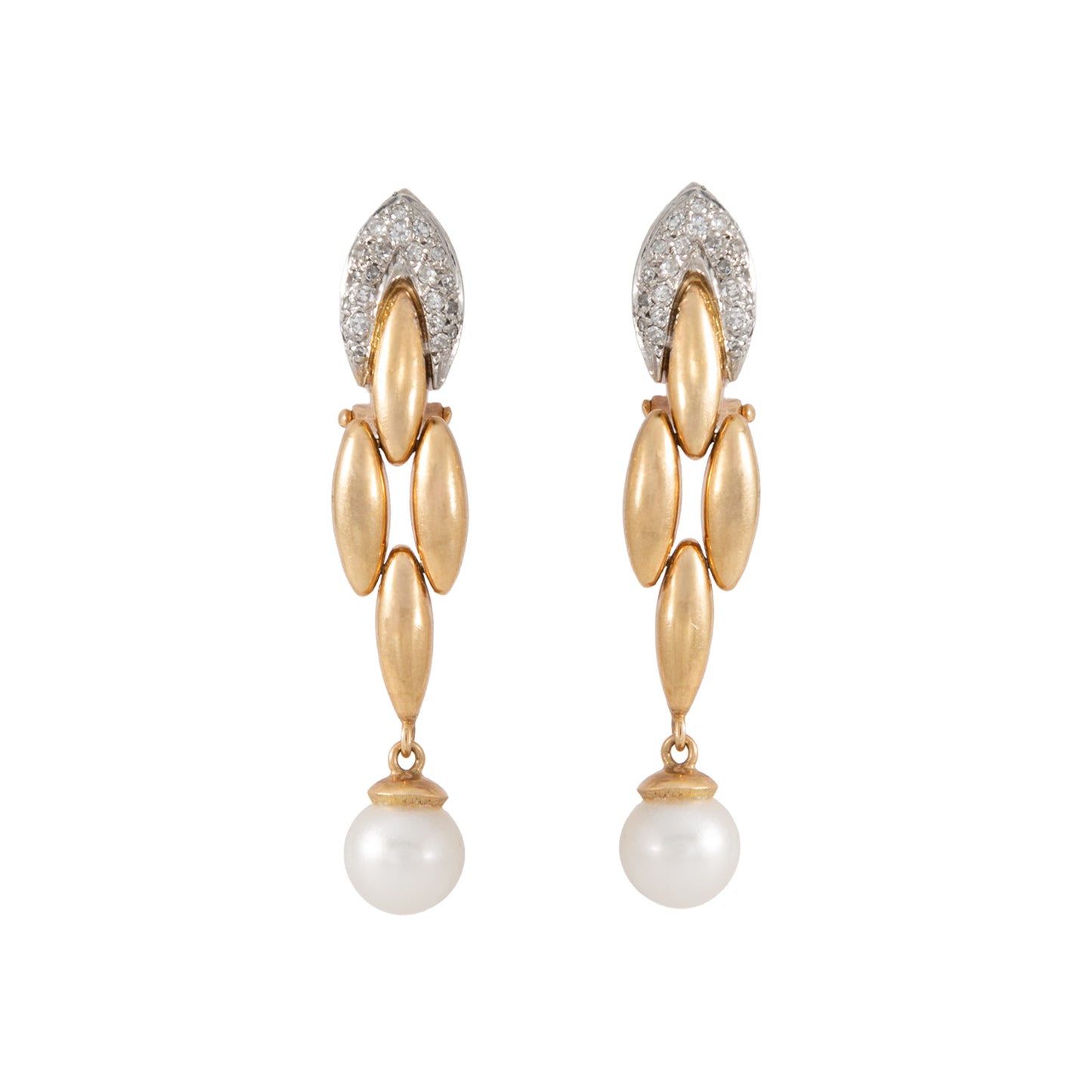Aretes Largos Con Perlas