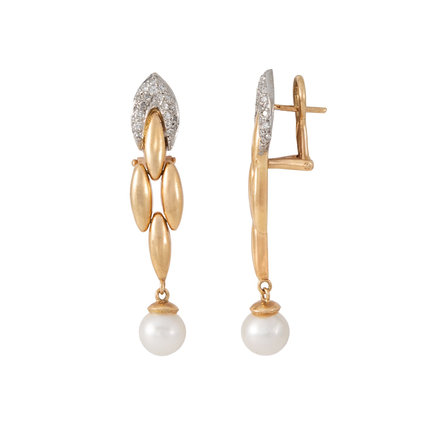 Aretes Largos Con Perlas