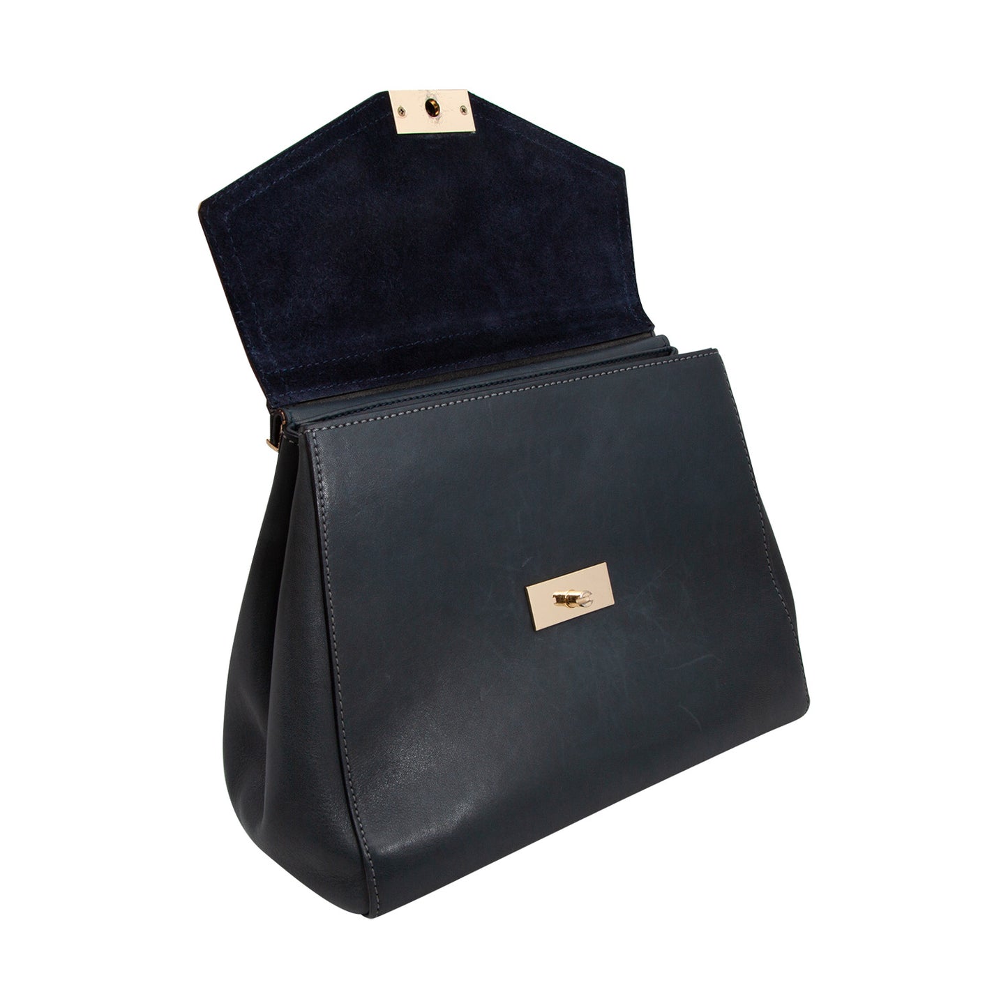 Bolso En Piel Azul