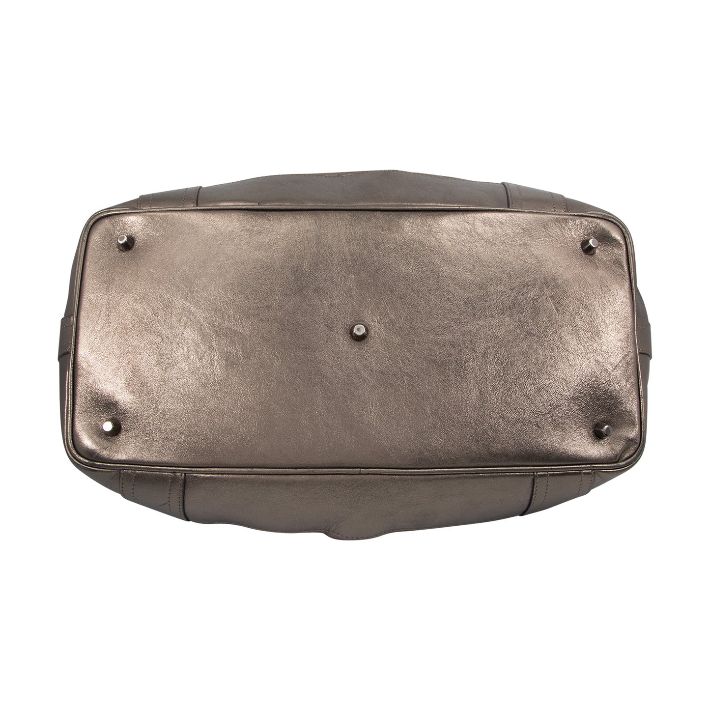 Bolso de Piel Con Acabado Metálico