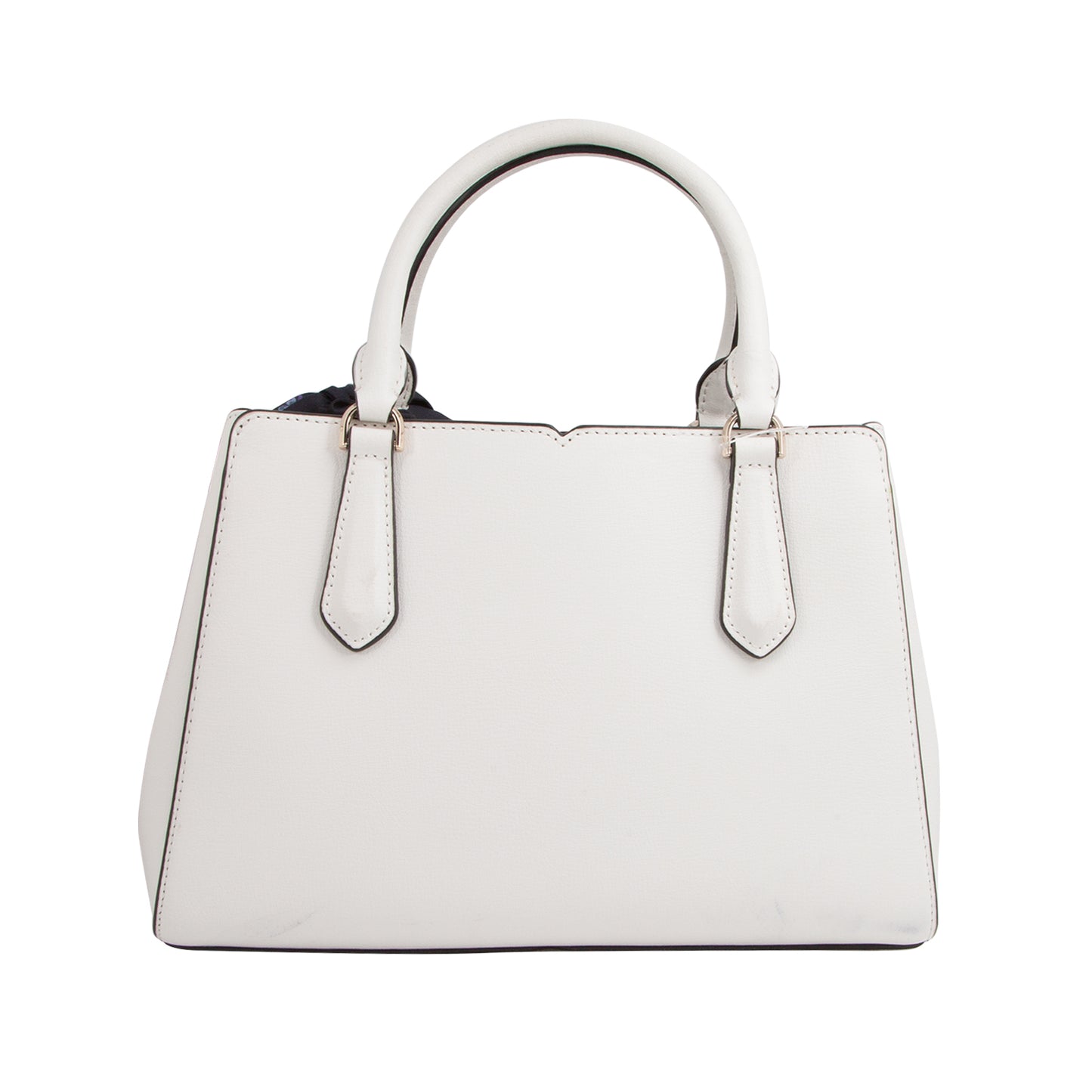 Bolso Satchel Blanco con Pañuelo Floral