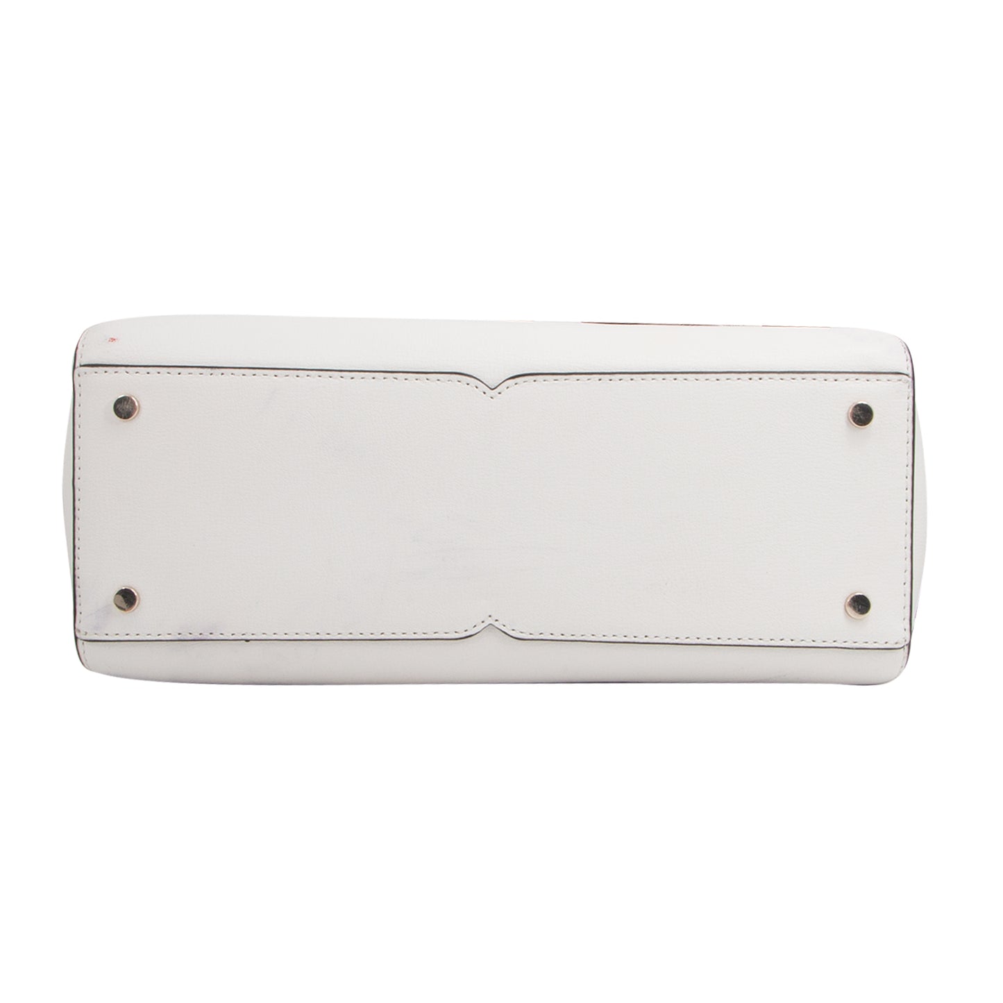 Bolso Satchel Blanco con Pañuelo Floral