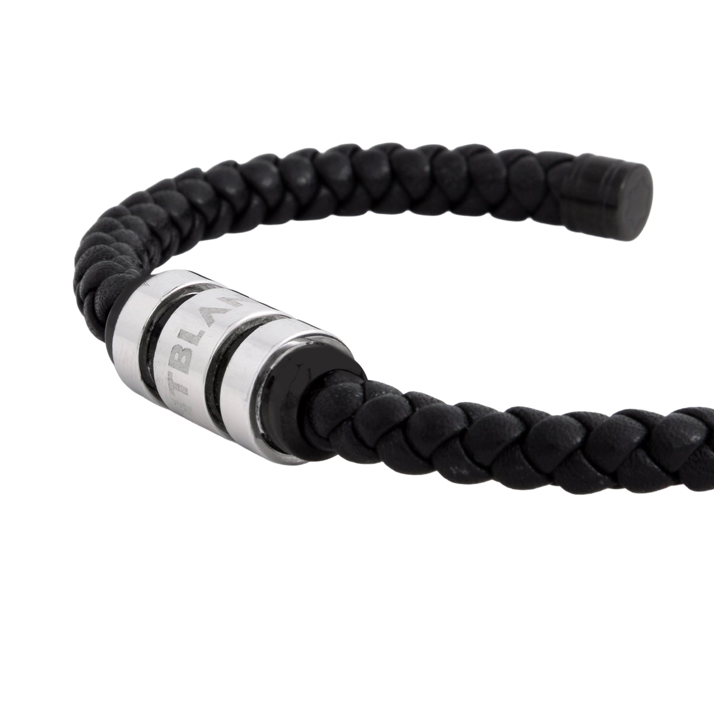 Brazalete Abierto Trenzado En Piel