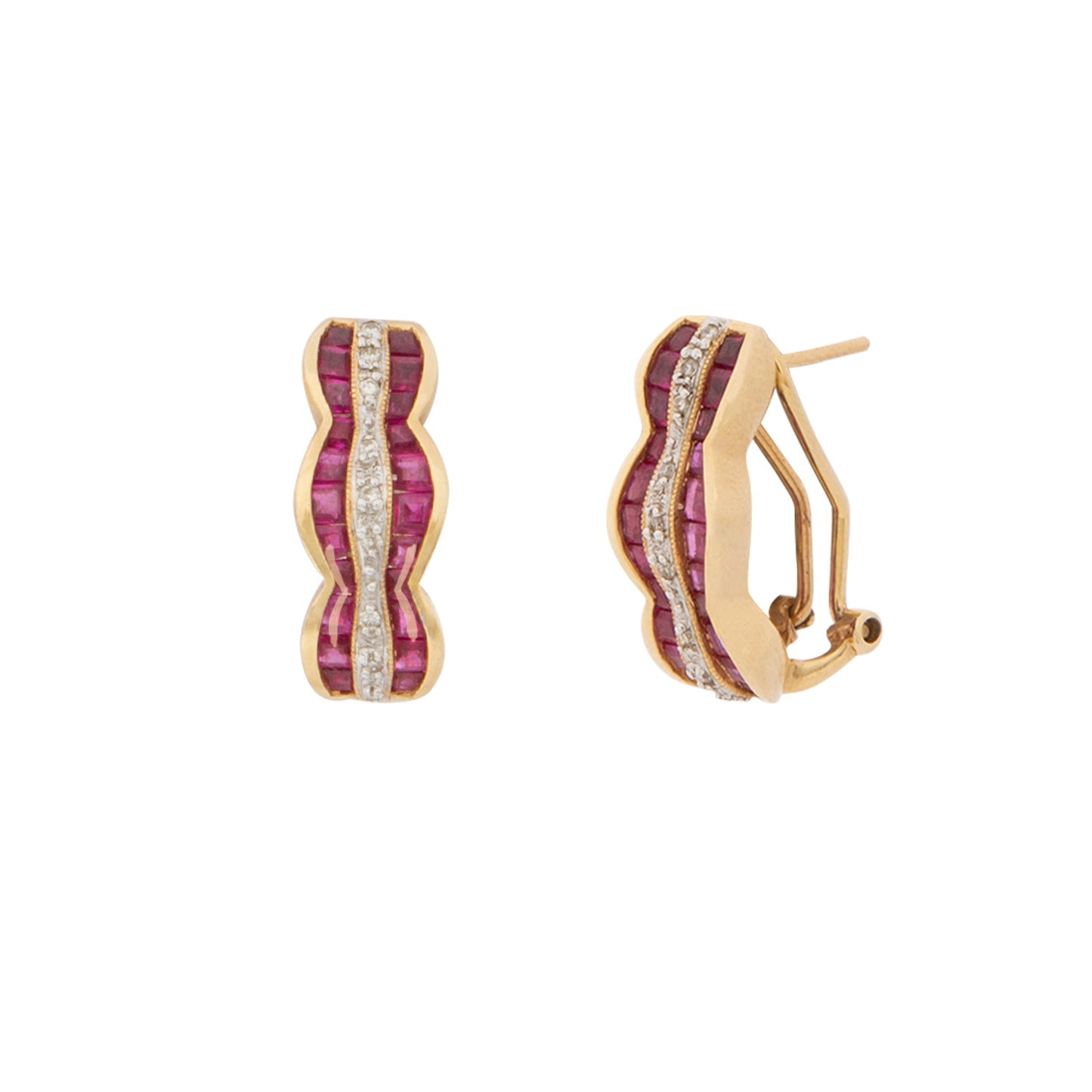 VENDIDO Aretes Diseño Especial Con Piedras en Color Rojo