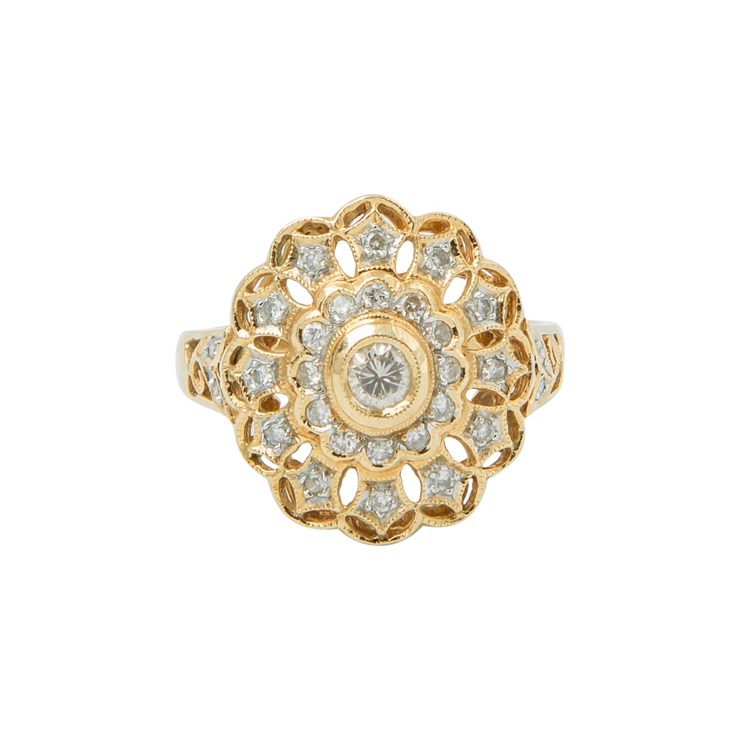 VENDIDO Anillo Diseño Flor Diamantes
