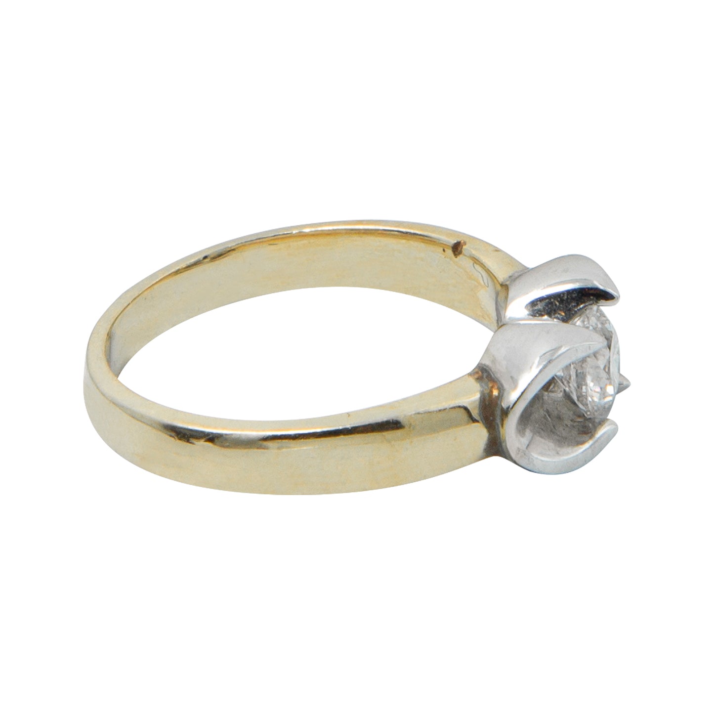 Anillo Solitario Oro Combinado