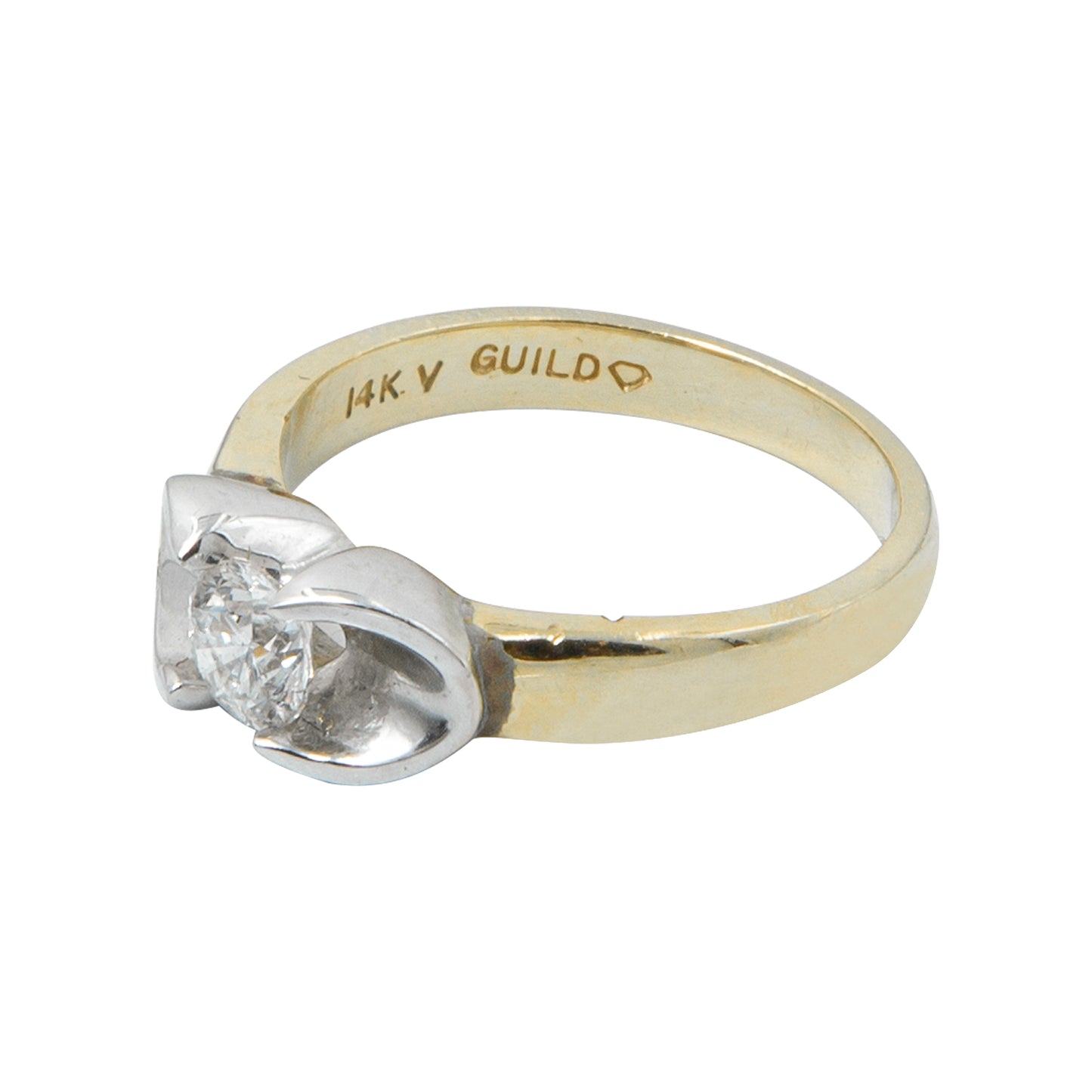 Anillo Solitario Oro Combinado