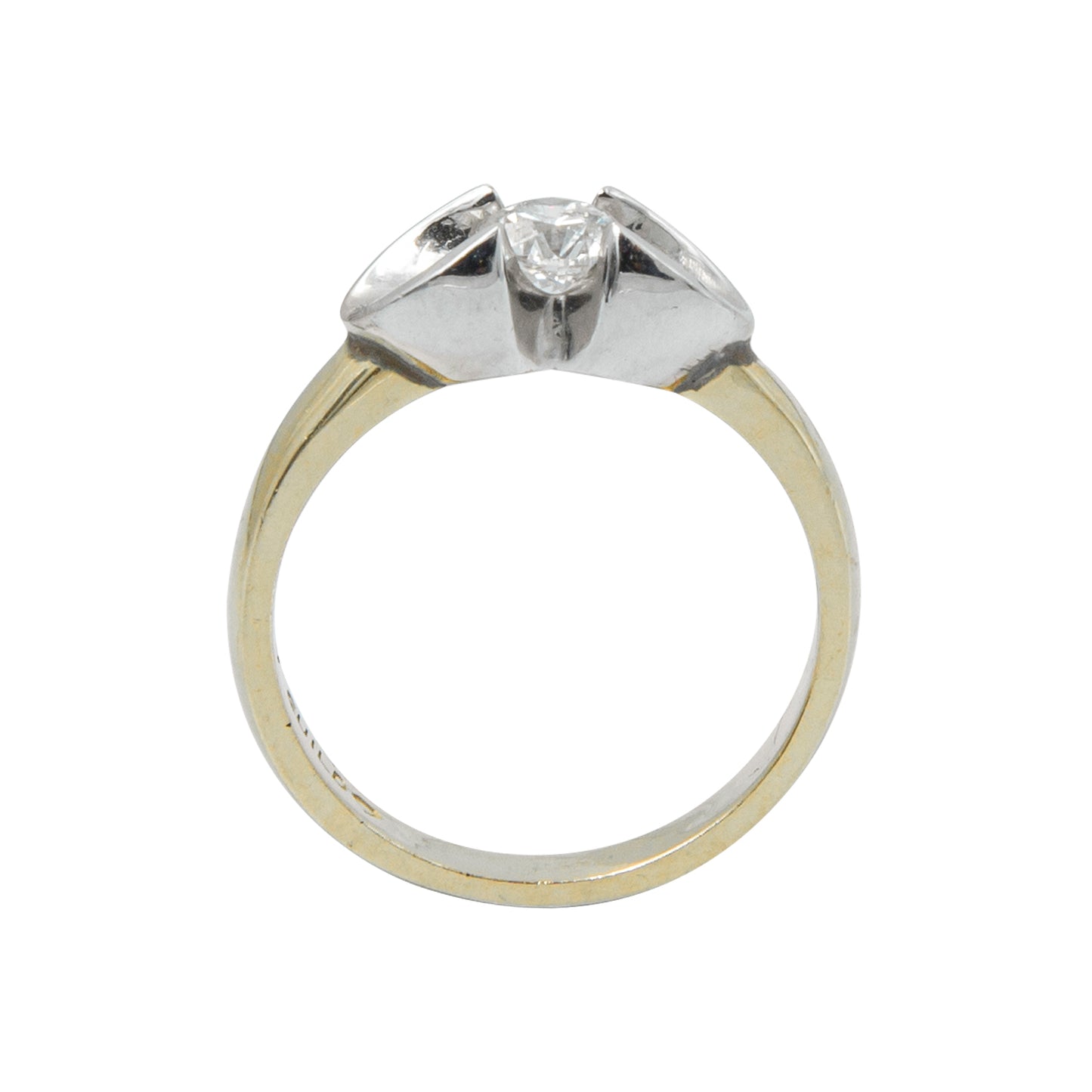 Anillo Solitario Oro Combinado