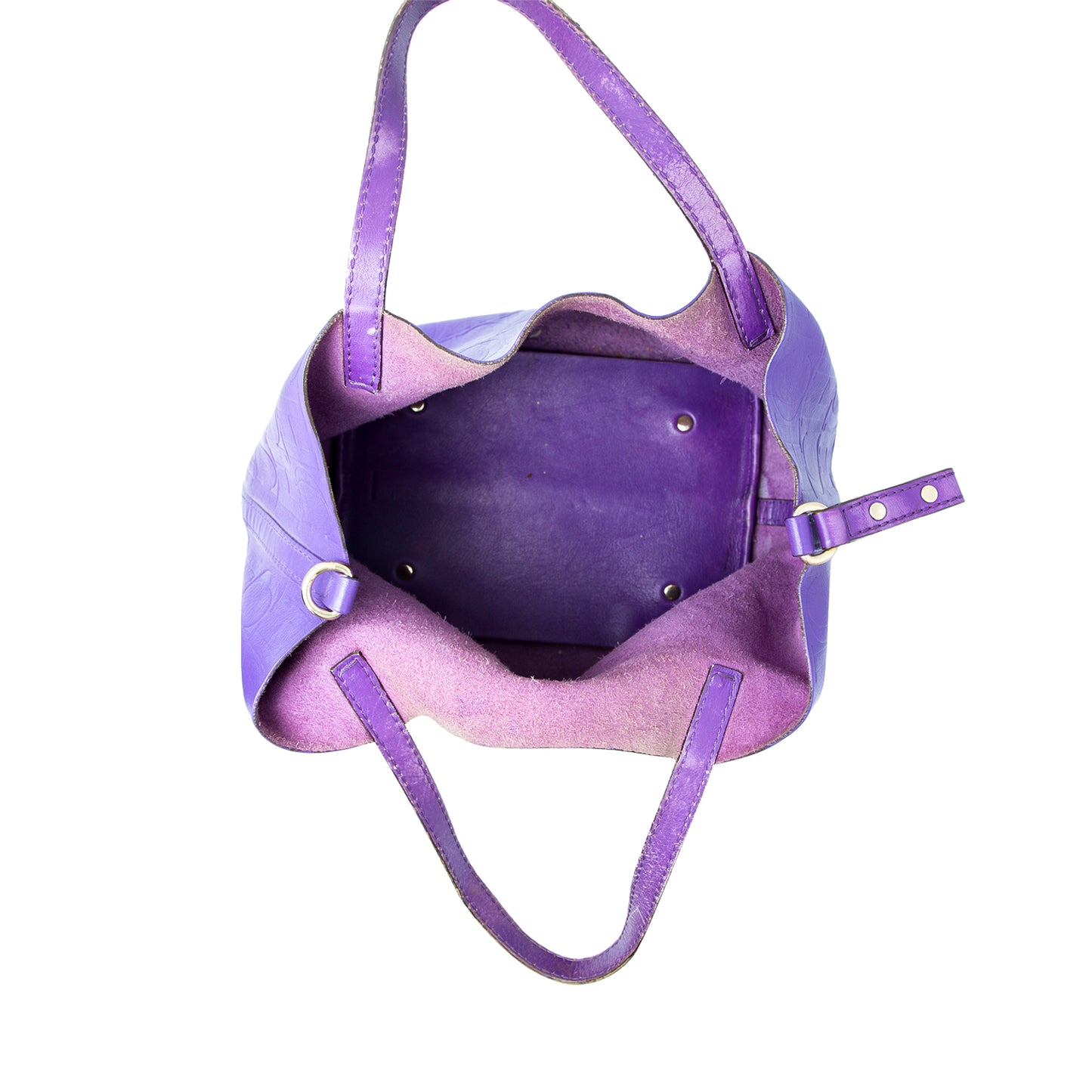 VENDIDO Bolso Matryoska en piel color morado