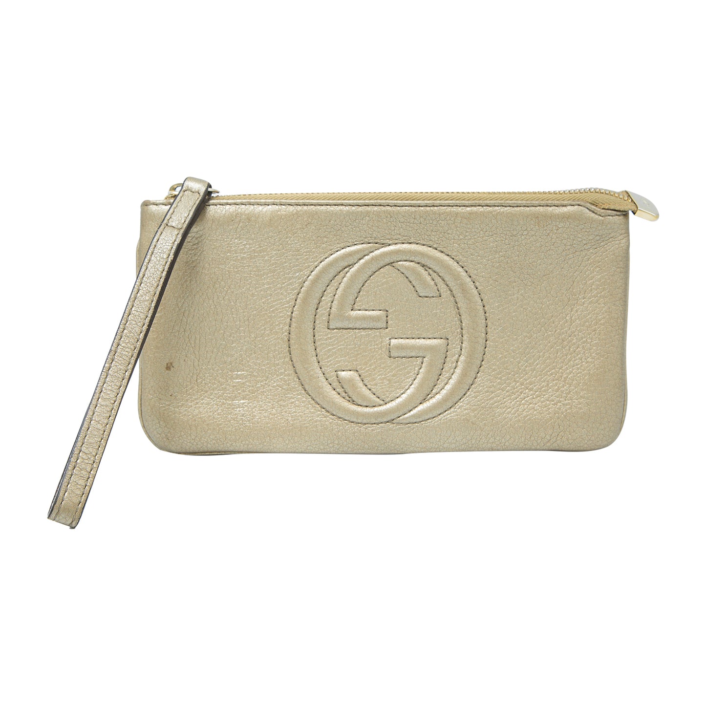 VENDIDO Cartera de Piel Dorado Metálico