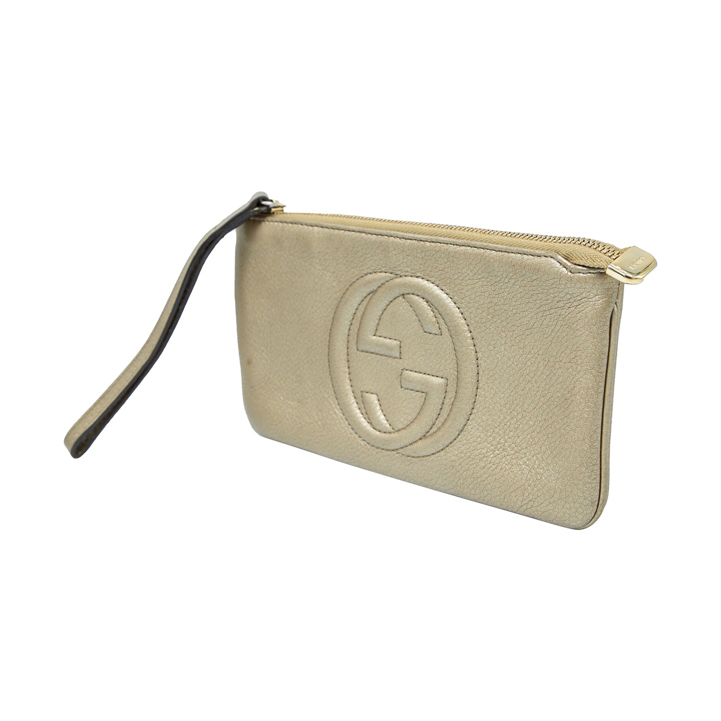 VENDIDO Cartera de Piel Dorado Metálico