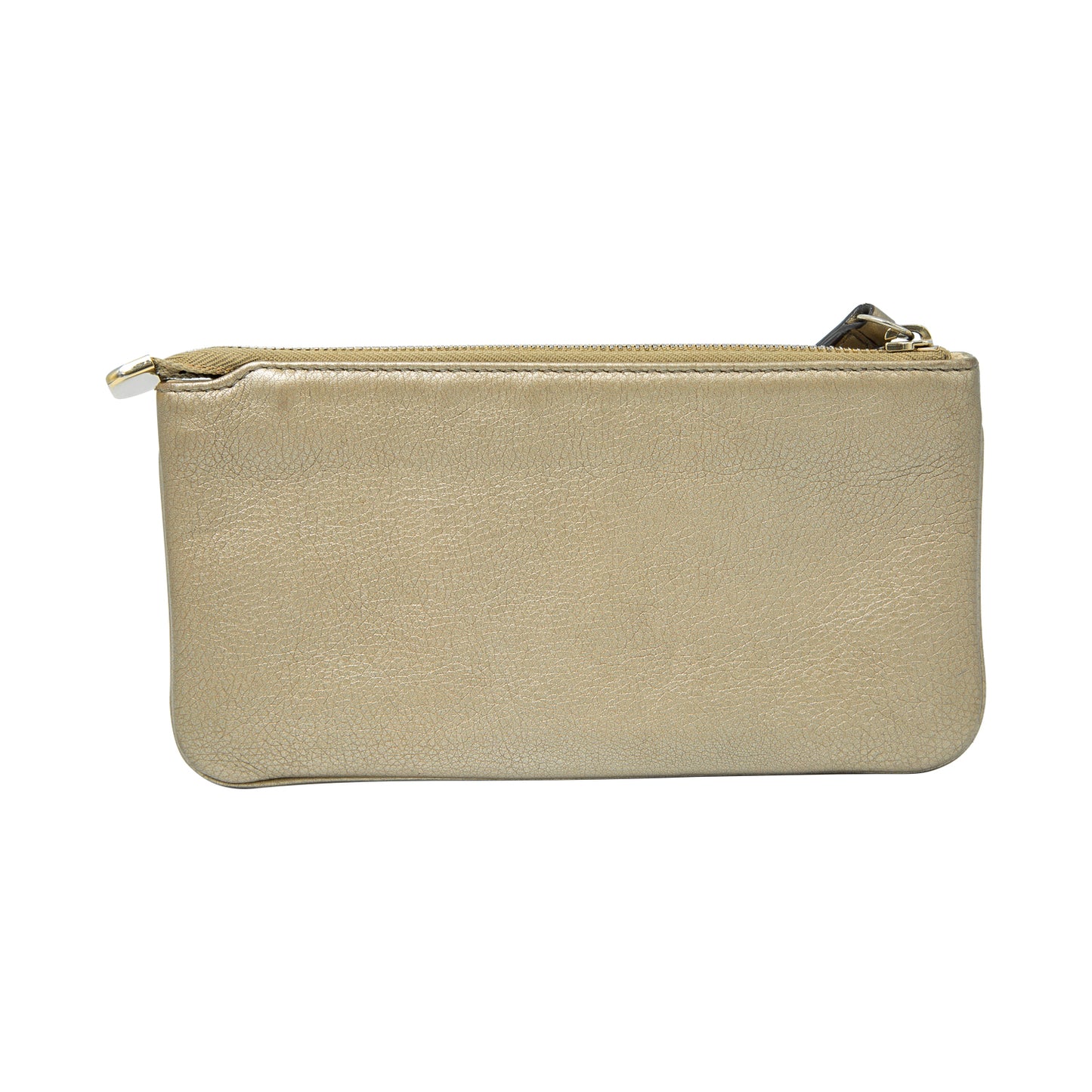 VENDIDO Cartera de Piel Dorado Metálico