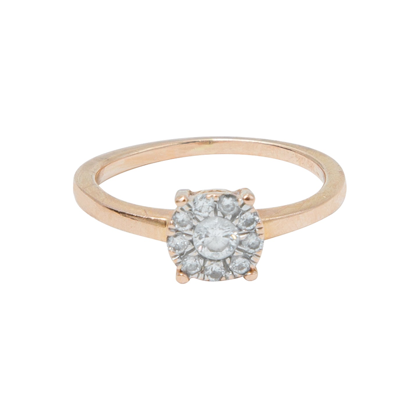 VENDIDO Anillo Solitario Oro Rosa 14k