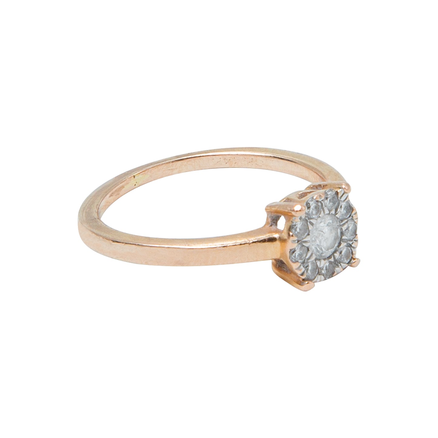 VENDIDO Anillo Solitario Oro Rosa 14k