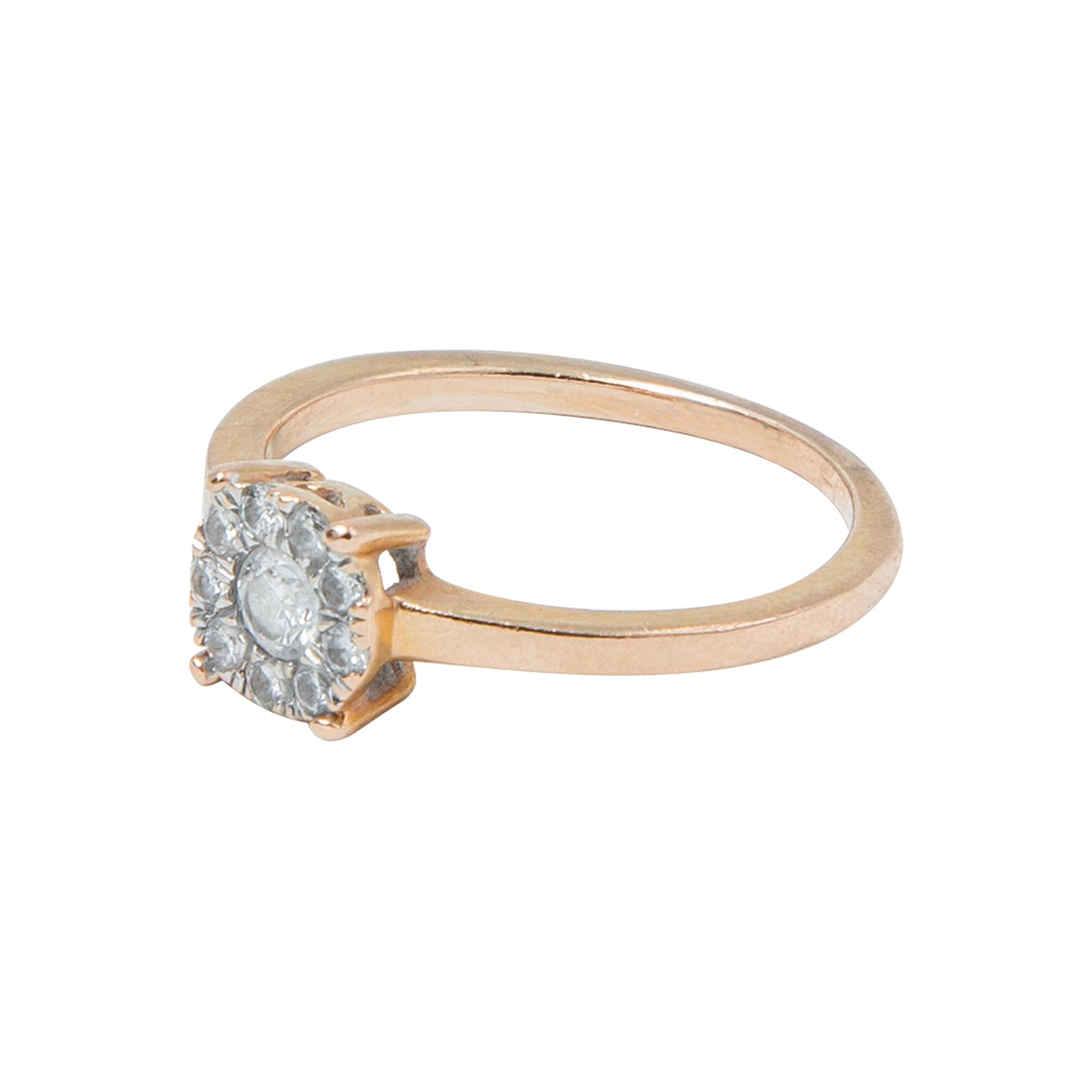 VENDIDO Anillo Solitario Oro Rosa 14k