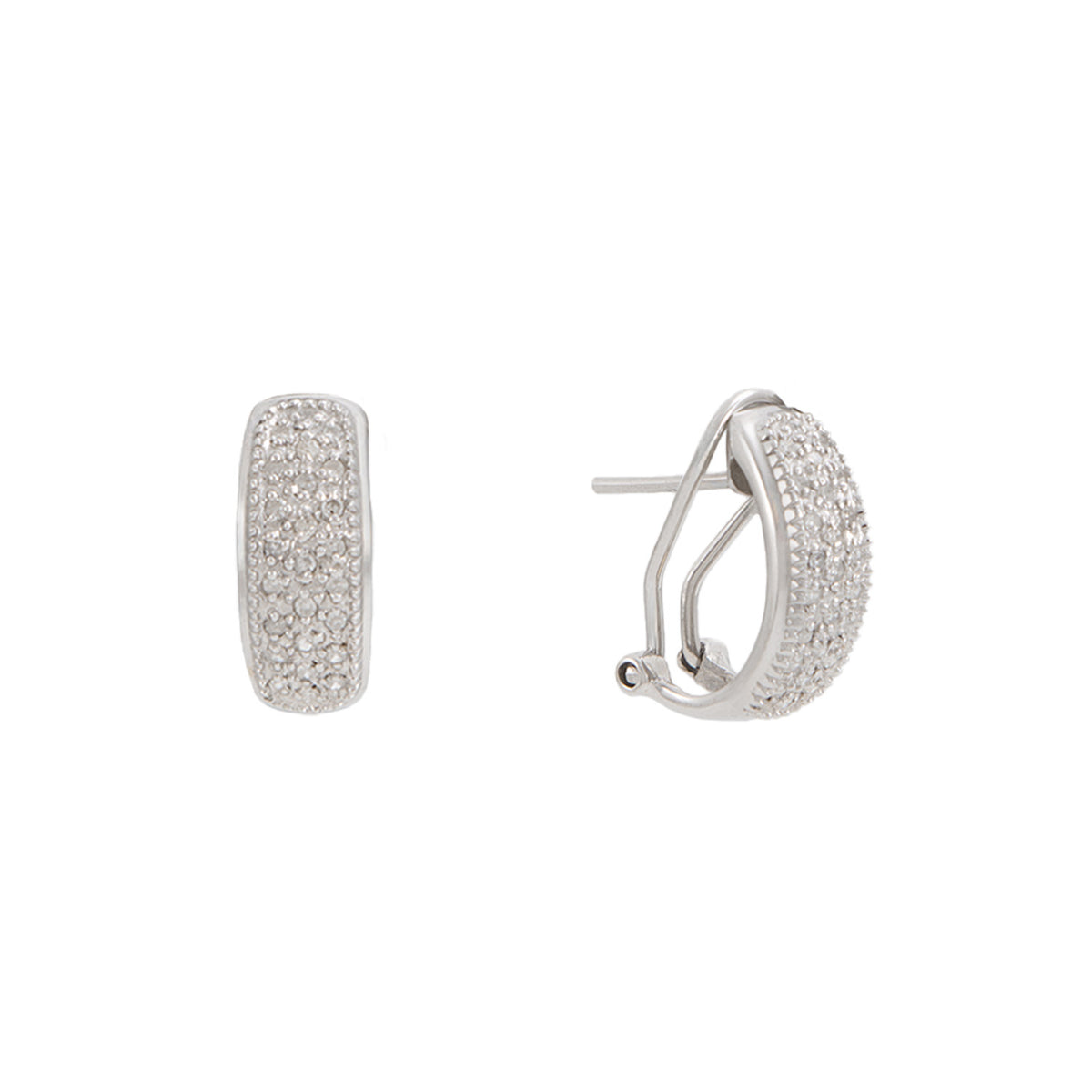 Juego de Aretes y Anillo en Oro Blanco de 14k