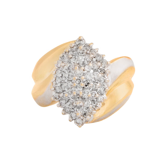 Anillo Diseño Piña Oro Combinado