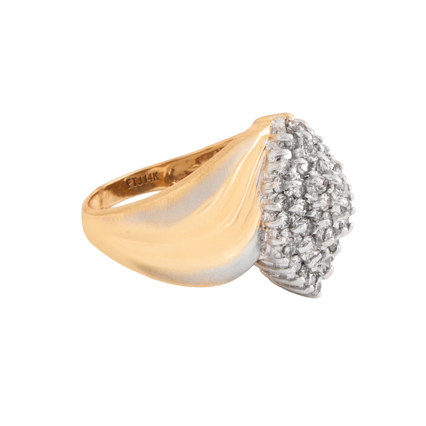 Anillo Diseño Piña Oro Combinado