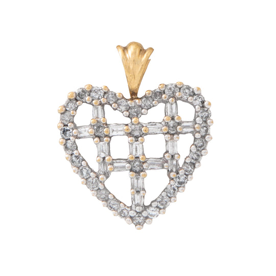 Dije Corazón con Patrón de Red