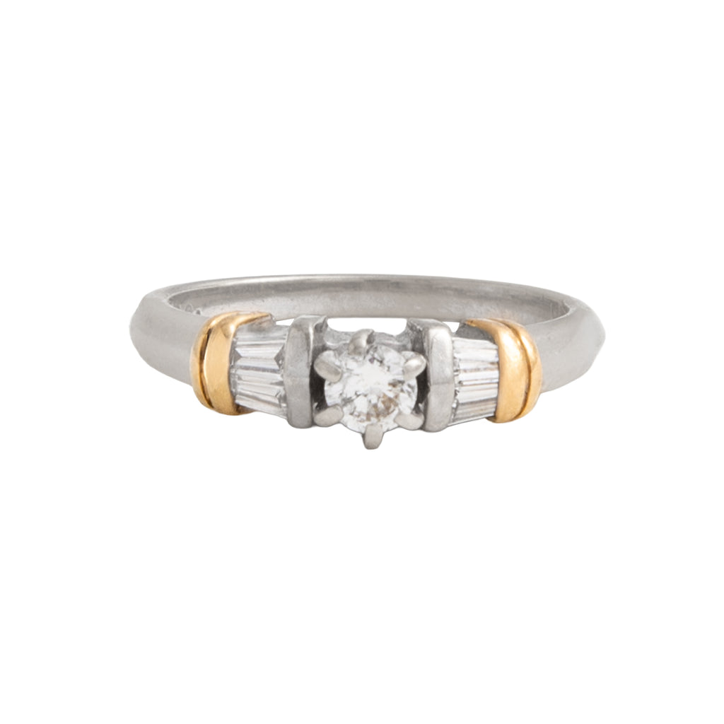 Anillo Oro Dos Tonos 14k