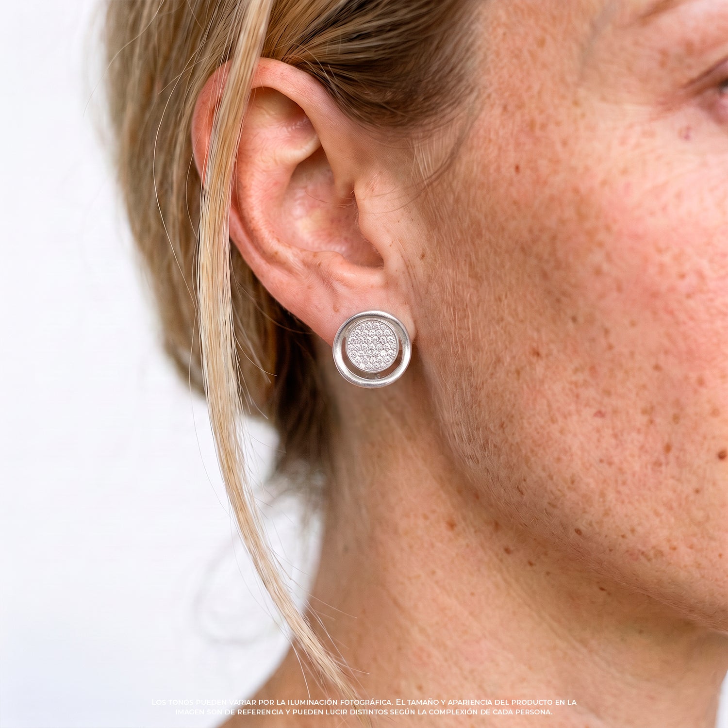 Aretes Circulares en Oro Blanco 14K