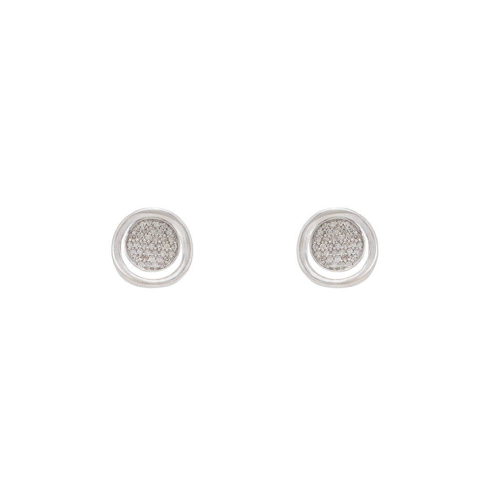 Aretes Circulares en Oro Blanco 14K