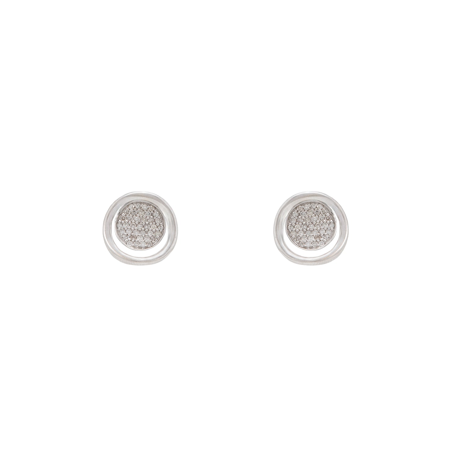 Aretes Circulares en Oro Blanco 14K