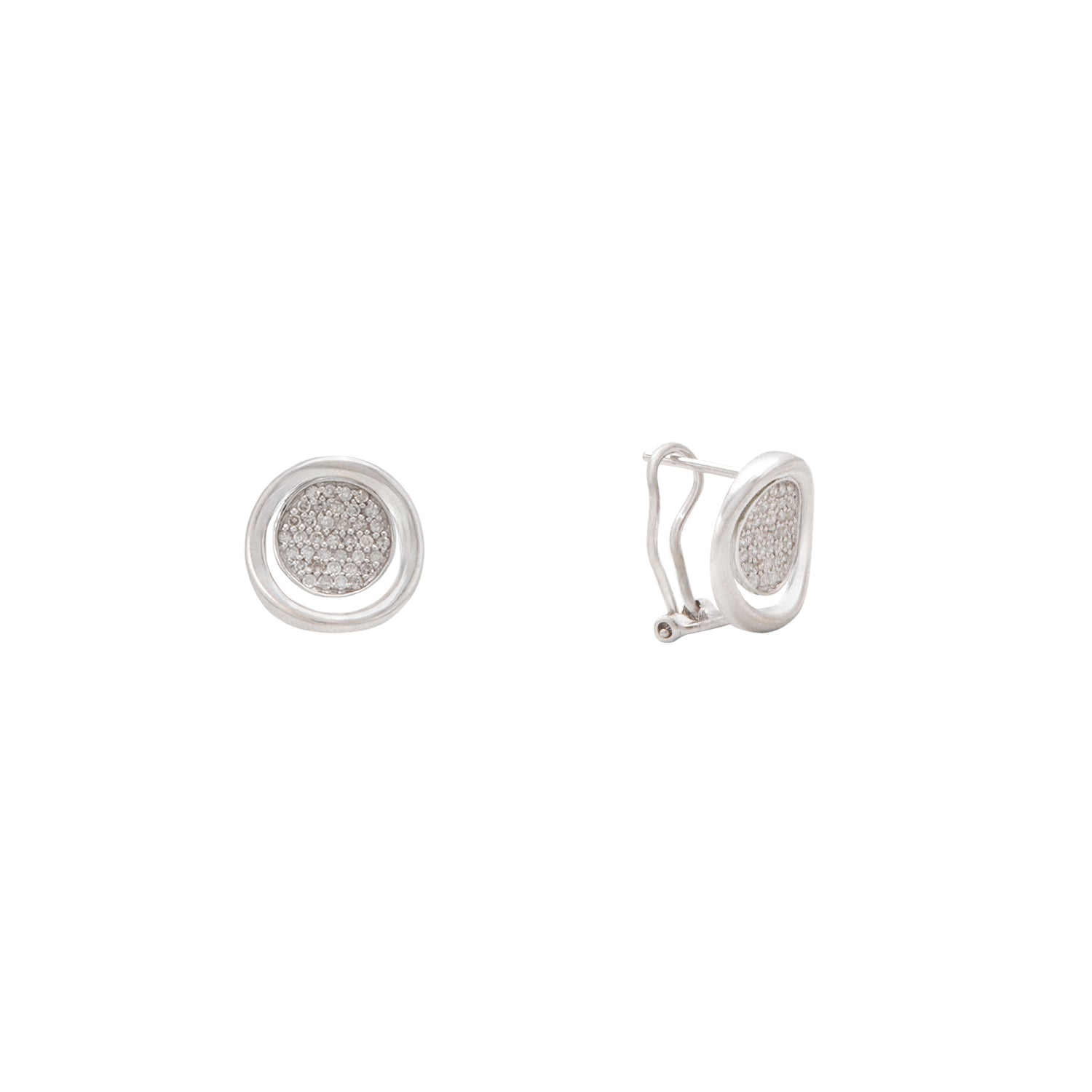 Aretes Circulares en Oro Blanco 14K