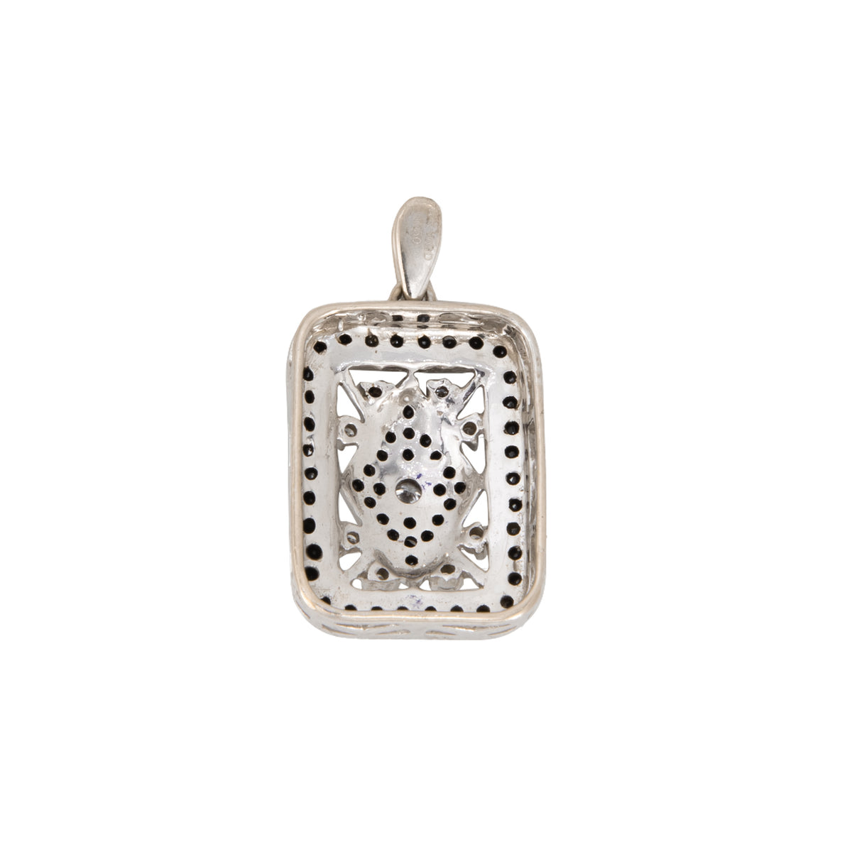 Dije Rectangular en Oro Blanco de 10k