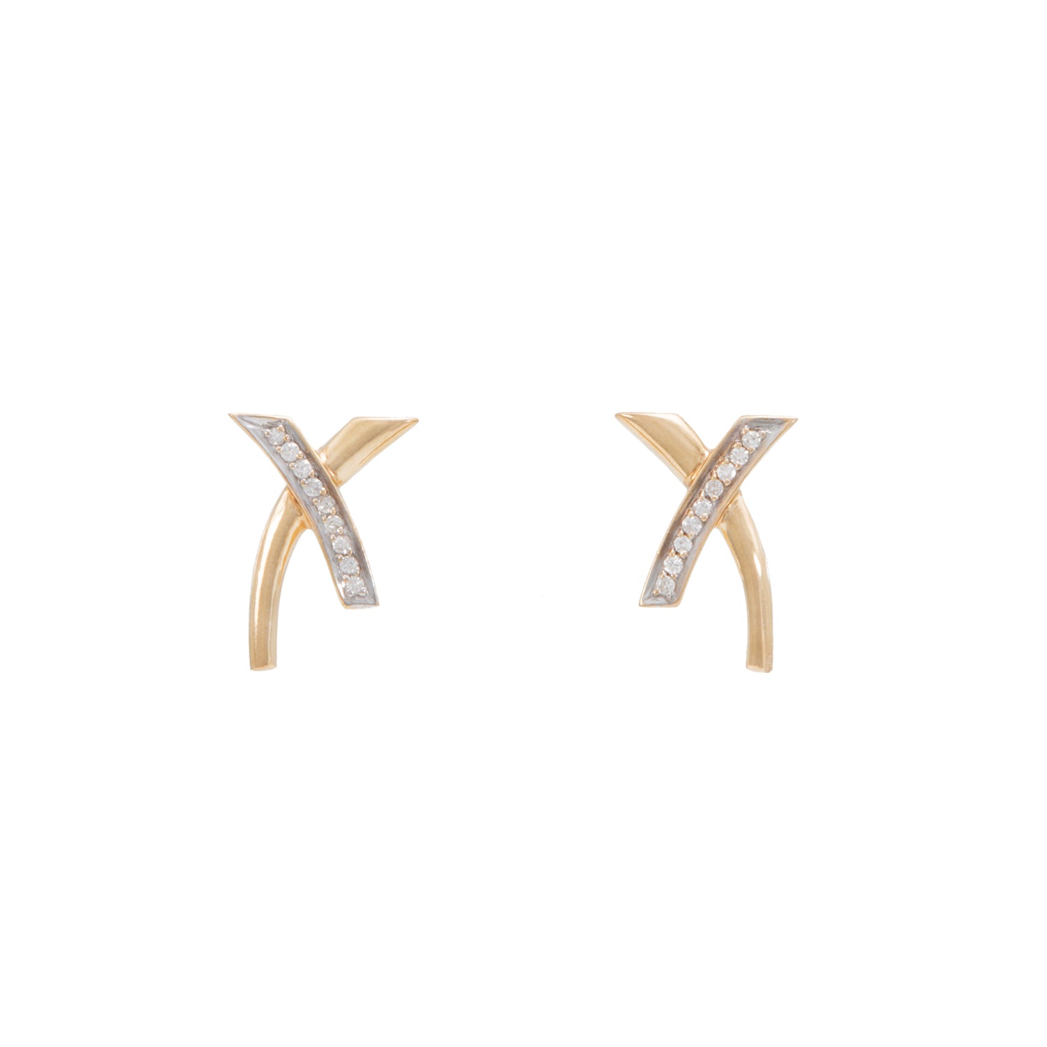 Aretes Diseño "X" 14K
