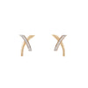 Aretes Diseño "X" 14K