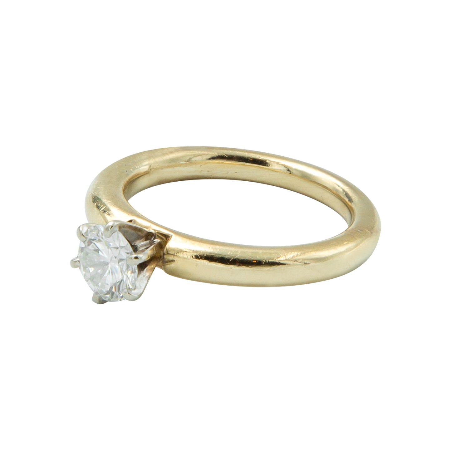 Anillo solitario en oro amarillo 14k con diamante