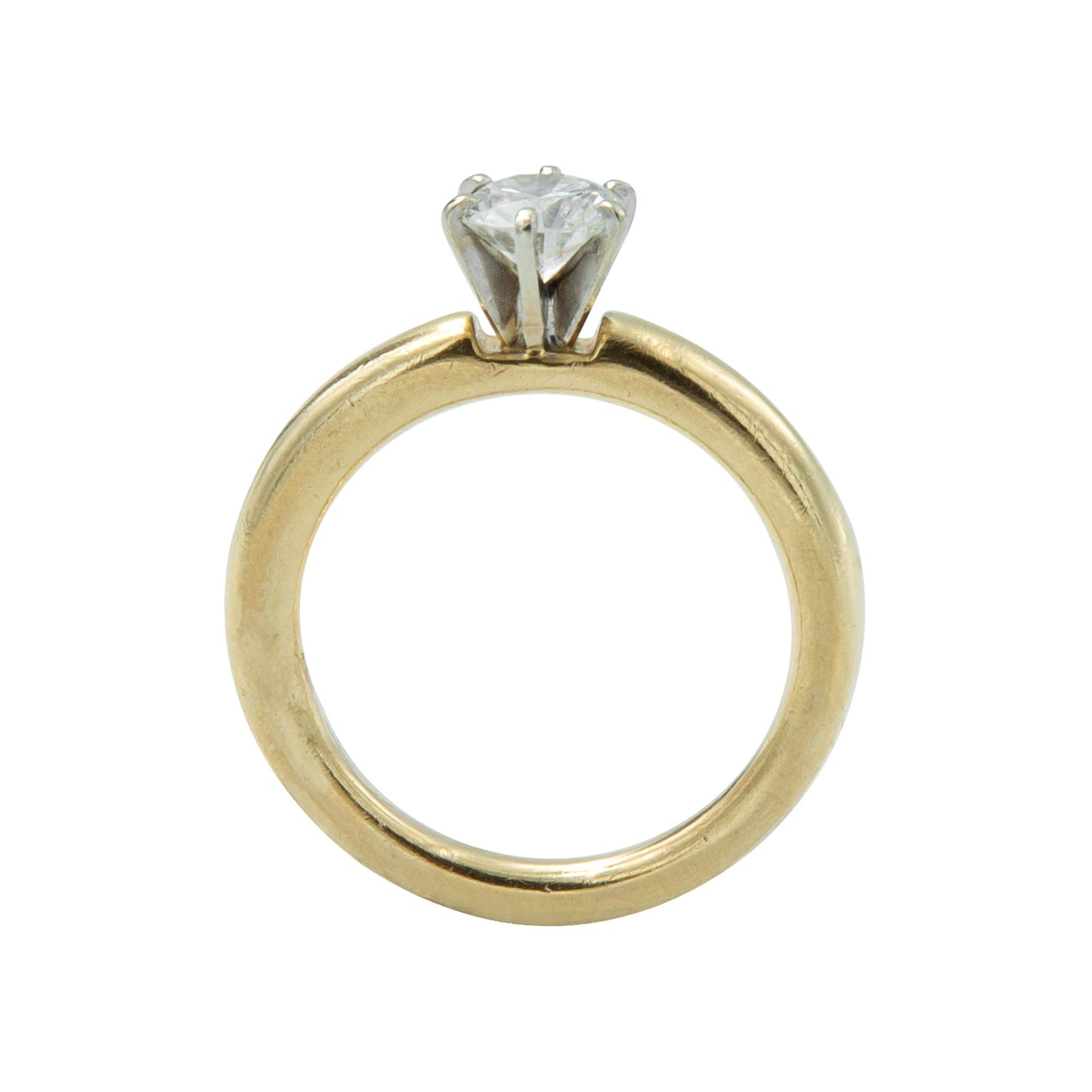 Anillo solitario en oro amarillo 14k con diamante