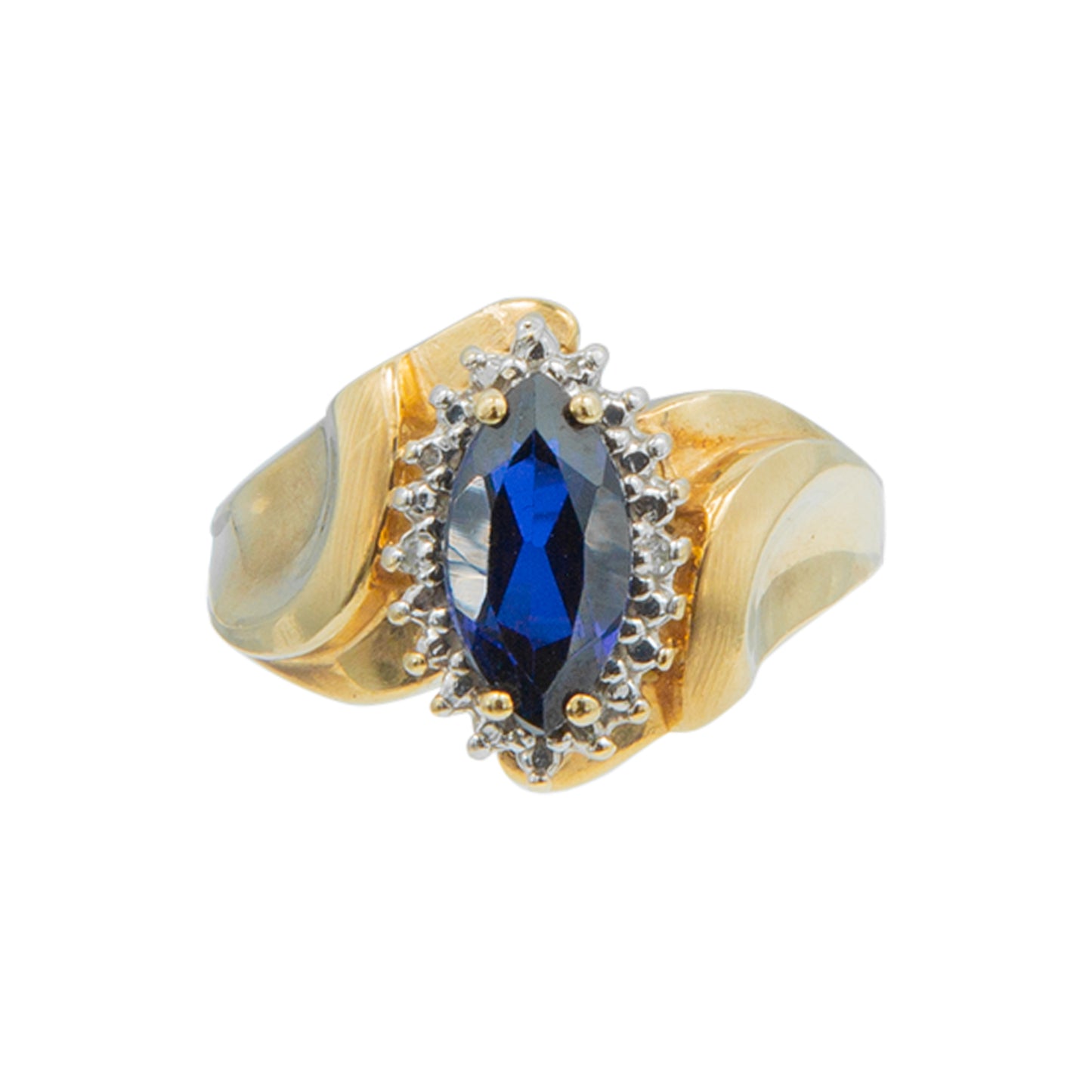 Anillo con piedra central azul