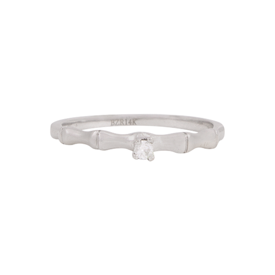 Anillo Solitario Diseño Bambú