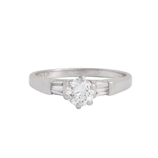 Anillo Solitario Platino