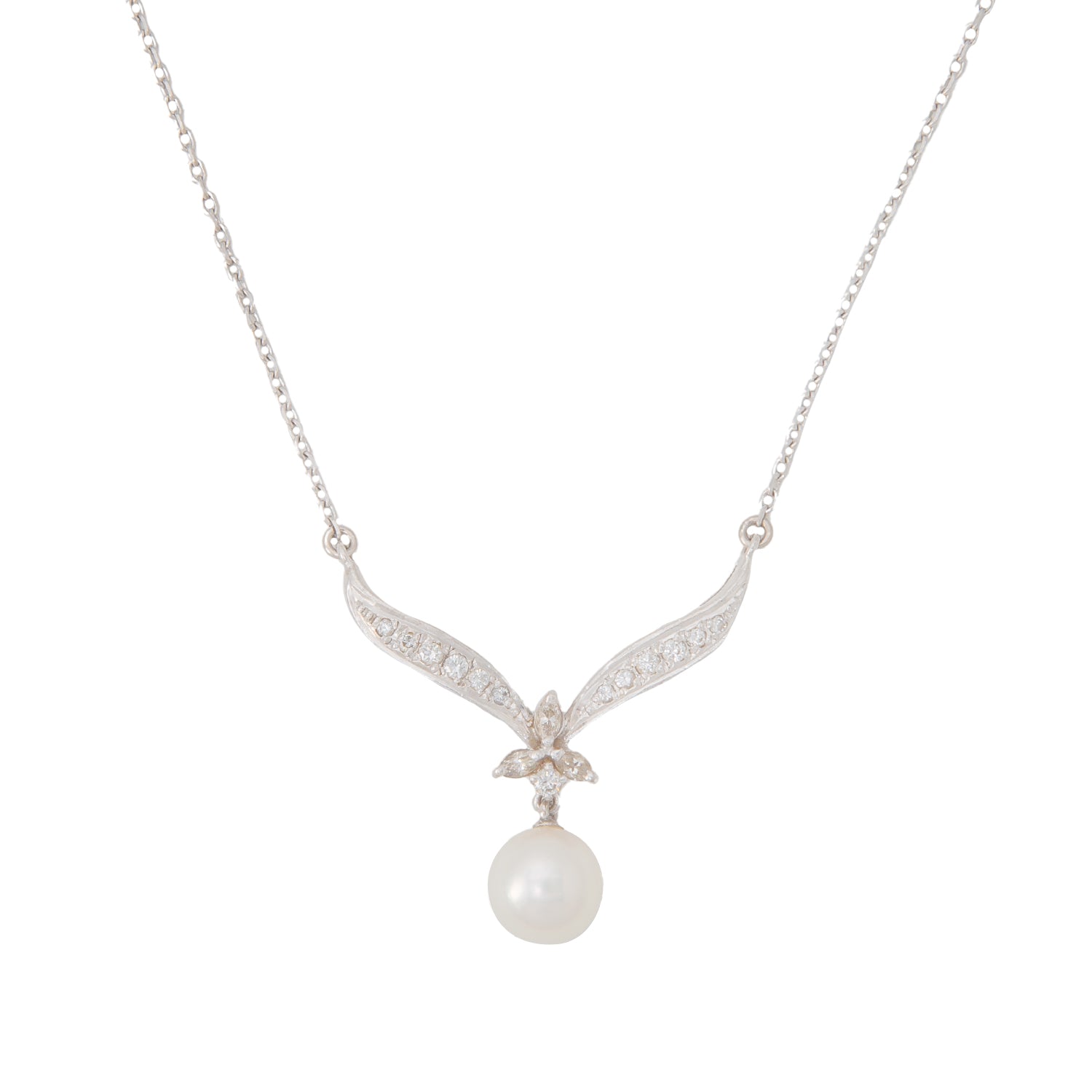 Gargantilla en Oro Blanco de 14K con Diamantes