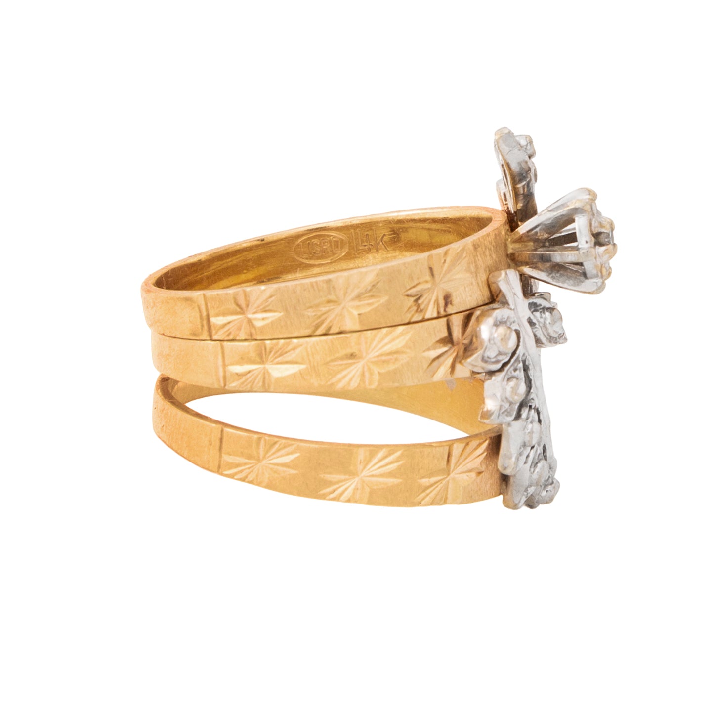 Anillo Tipo Alianza Diseño Hojas