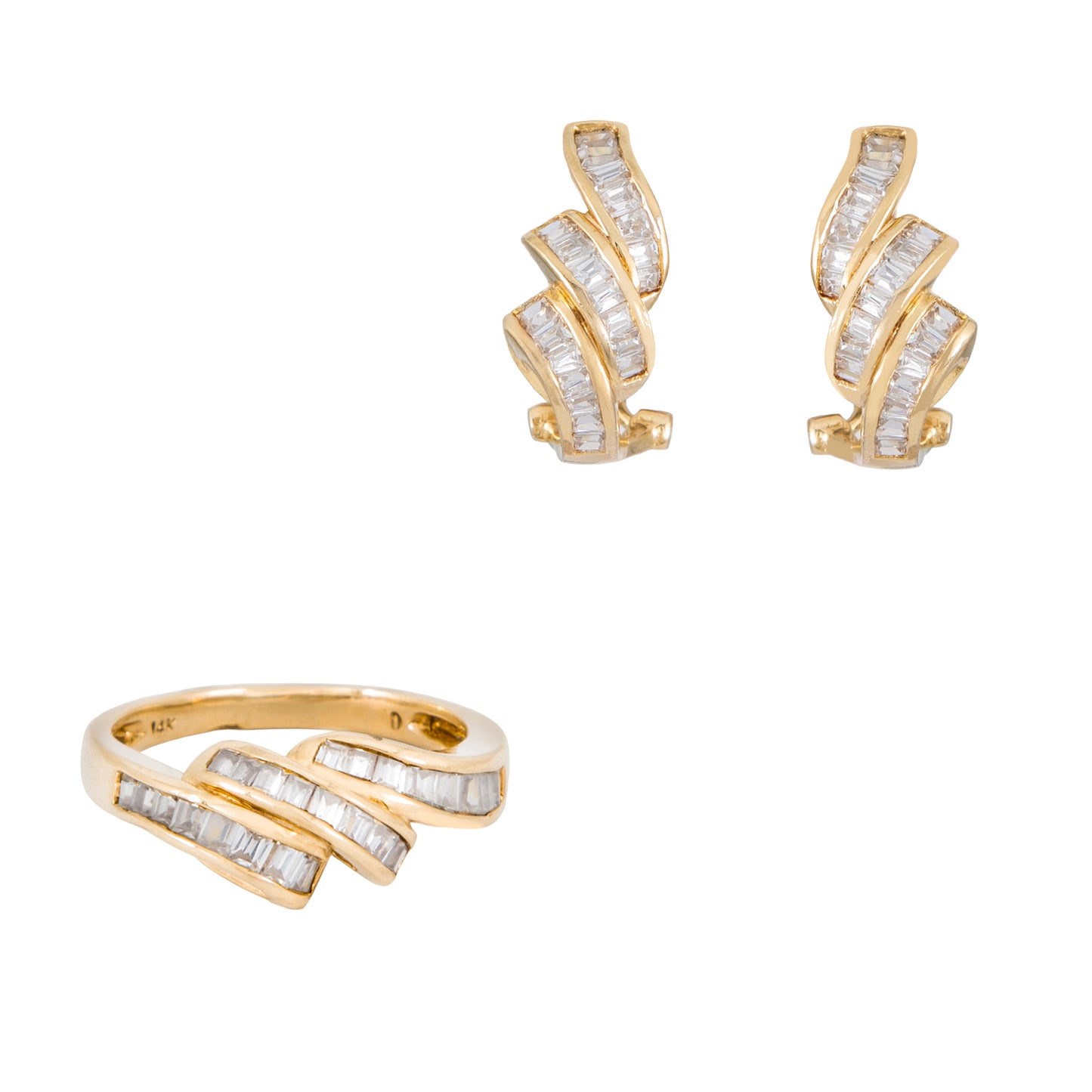 Juego de Aretes y Anillo 14k