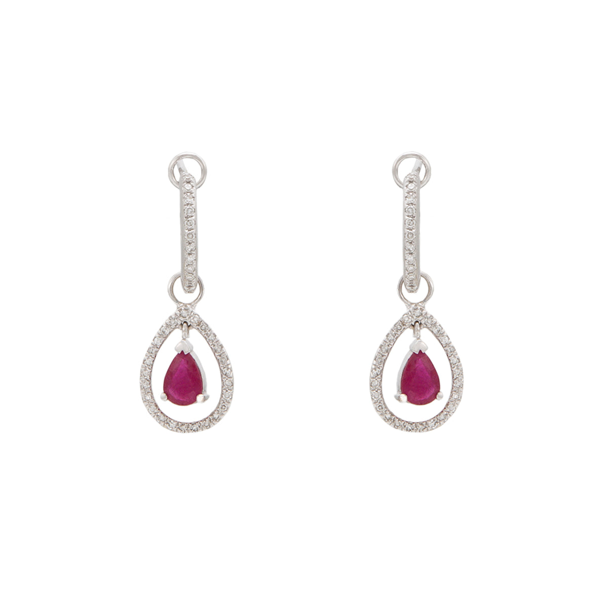 Aretes con Rubí y Diamantes