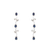 Juego de Aretes y Gargantilla en Oro Blanco de 14k con Diamantes y Zafiros